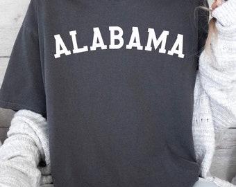 Comfort Colors Alabama T-Shirt, Vintage State Travel Gift