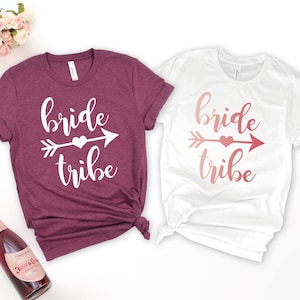 Bride Tribe Shirt, Bride Squad Shirt, Custom Font Color Shirt, Bridal Party Gift, Bachelorette Matching Tee, Bridal Party Shirt, Bride Crew