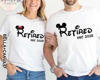 Disney Retirement 2025 Shirt, Mickey and Minnie Matching Couple Tees