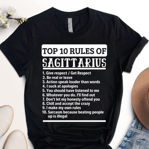 Sagittarius Traits Horoscope Zodiac Sign T-Shirt, Cute Sagittarius Gift Tees, Sagittarius Girl, Funny Rules of Sagittarius, Birthday Present