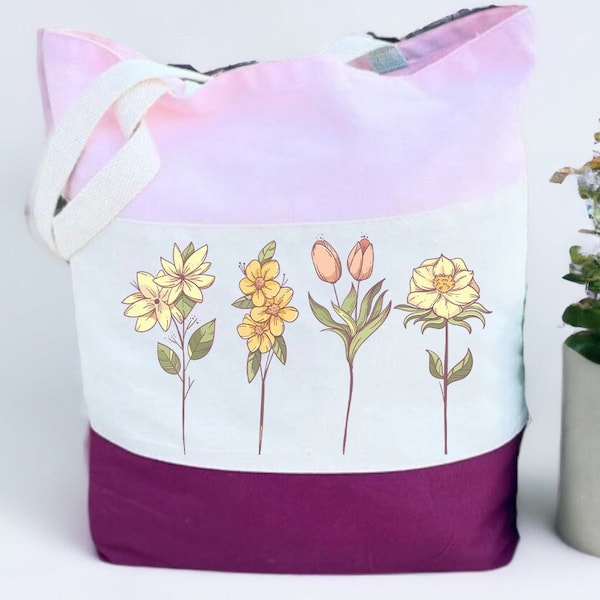 Floral Tote Bag, Flower Tote Bag Aesthetic, Cloth Bag, Bag, Totebag, Totebags, Aesthetic Tote Bag, Shopping Bag, Bags, Tote, Tote Bag Flower