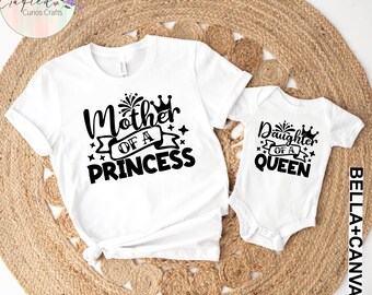 Mama Princess Daughter Queen Matching Shirt Set, Mother's Day Gift