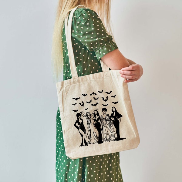 Spooky Women Canvas Tote Bag, Horror Tote Bag, Halloween Spooky Women Tote Bag, Michael Myers Tote Bag, School Tote Bag, Teacher Tote Bag