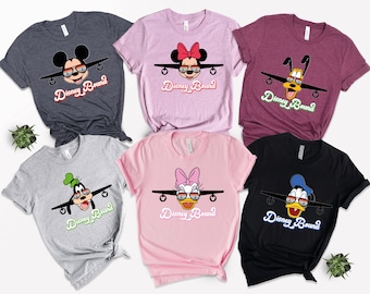 Disney Family Vacation Shirts, Mickey and Friends Plane Trip Tee