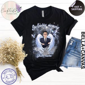 In Loving Memory Shirt – Personalized Memorial T-Shirt with Photo & Name | Custom Funeral Shirt | R.I.P. Tribute Tee