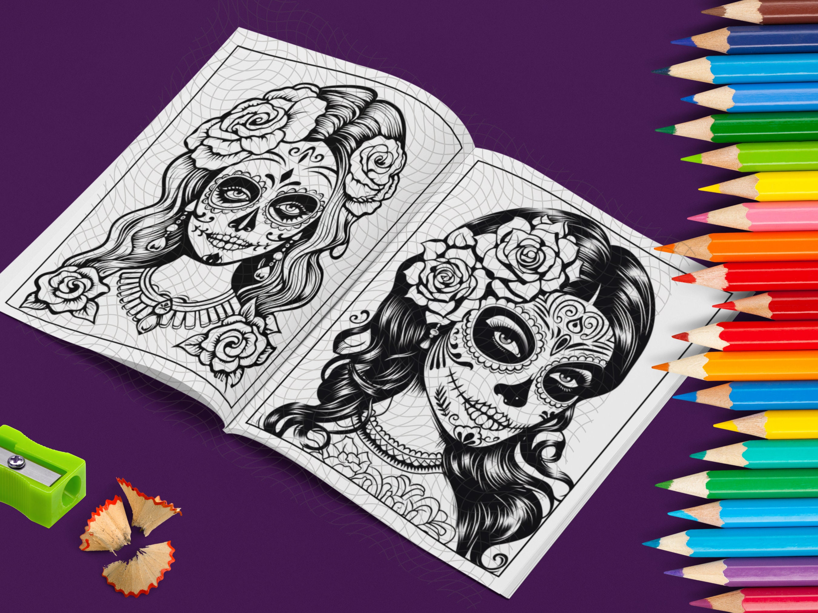 La Catrina Coloring Book 30 Coloring Pages Day of the Dead Halloween