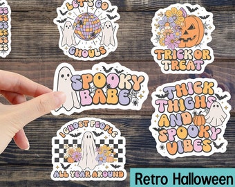 Halloween Sticker, Retro Halloween Sticker, Spooky Sticker, Ghost Decal, Laptop Sticker, Water Bottle Sticker, Ipad Sticker, Tumbler Sticker