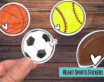 Pegatinas de pelotas deportivas, pegatinas de baloncesto, pegatinas de fútbol, pegatinas de softbol, pegatinas para coche, pegatinas para portátil, pegatinas para botella de agua, pegatinas para taza