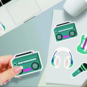 Music Stickers, Headphone Sticker, Microphone Sticker, Laptop Stickers, Water Bottle Stickers, Cup Stickers, Ipad Stickers, Tumbler Stickers
