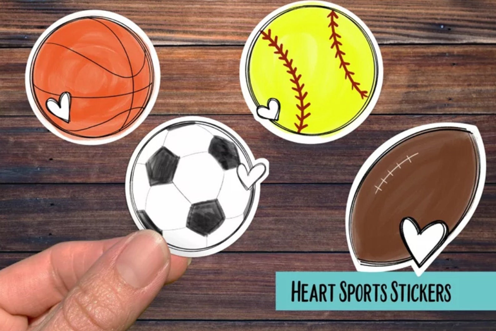 Sports Ball Stickers, Basketball Sticker, Football Sticker, Softball ...