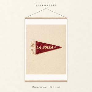 La Jolla Surf Pennant Art Print, Framed or Unframed Coastal Poster image 5