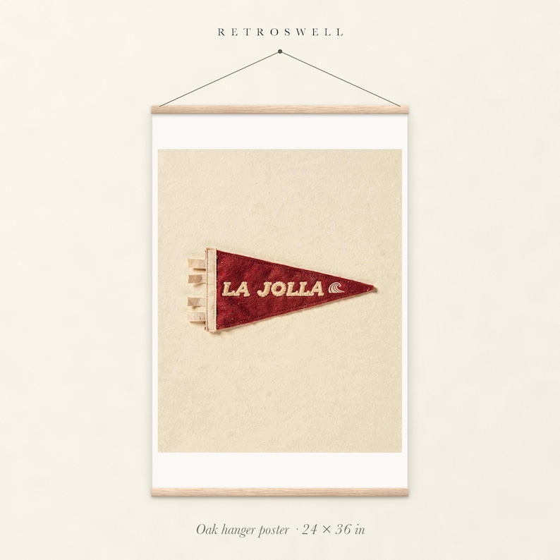 La Jolla, California Surf Pennant Print