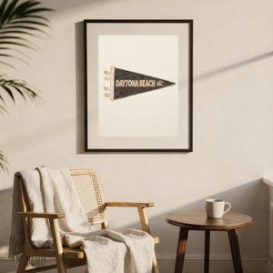 Daytona Beach, Florida Surf Pennant Print | Vintage Felt Pennant Art | Beach House Decor | Retro Surf Wall Art | Printable Digital Download image 7