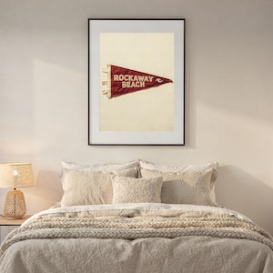 Rockaway Beach, New York Surf Pennant Print | Vintage Felt Pennant Art | Beach House Decor | Retro Surf Wall Art | Printable Digital Downloa image 6