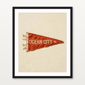 Ocean City, Maryland Surf Pennant Print | Vintage Felt Pennant Art | Beach House Decor | Retro Surf Wall Art | Printable Digital Download image 3