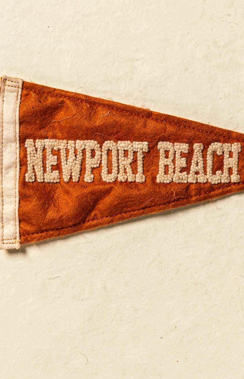 Newport Beach, California Surf Pennant Print | Vintage Felt Pennant Art | Beach House Decor | Retro Surf Wall Art | Printable Digital Downlo image 4