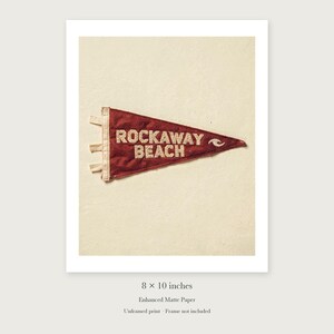 Rockaway Beach Surf Pennant Art Print, Framed or Unframed Coastal Poster image 7