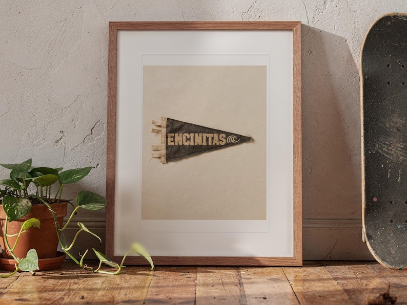 Encinitas, California Surf Pennant Print