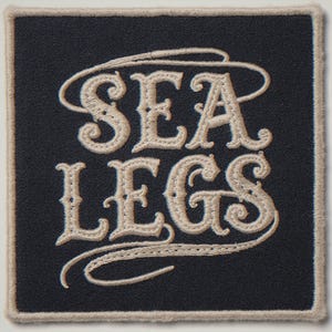 Sea Legs embroidered-style patch unframed printed artwork and full composition with its paper border.