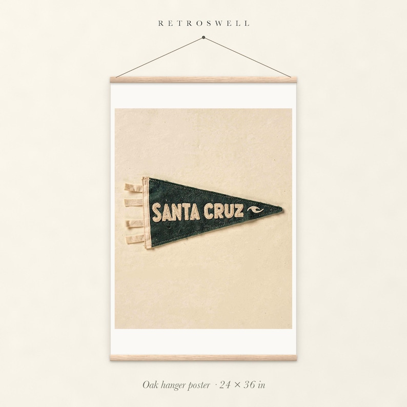 Santa Cruz, California Surf Pennant Print