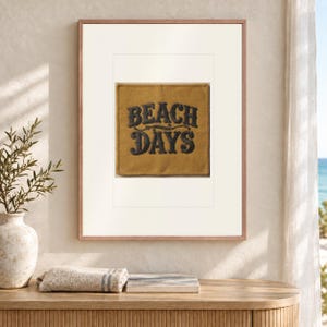 Beach Days Patch Art Print, Yellow, Framed or Unframed Coastal Poster image 12