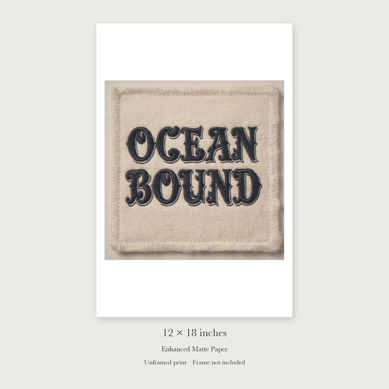 Ocean Bound Patch unframed 12 by 18 inch print on enhanced matte paper, shown with its white paper border.