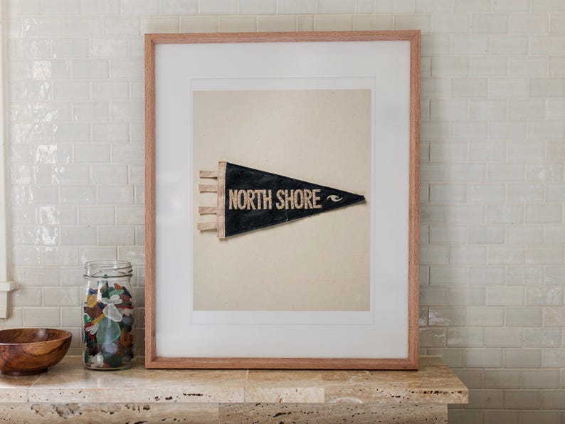 North Shore, Oahu, Hawaii Surf Pennant Print