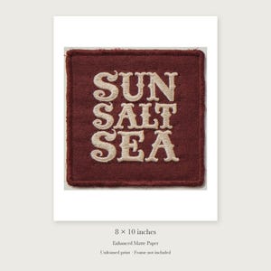 Sun Salt Sea Patch unframed 8 by 10 inch print on enhanced matte paper, shown with its white paper border.