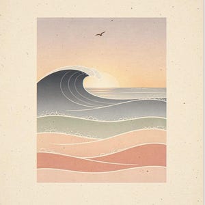Pastel Morning Swells Nursery full artwork and composition, shown flat without a room setting.