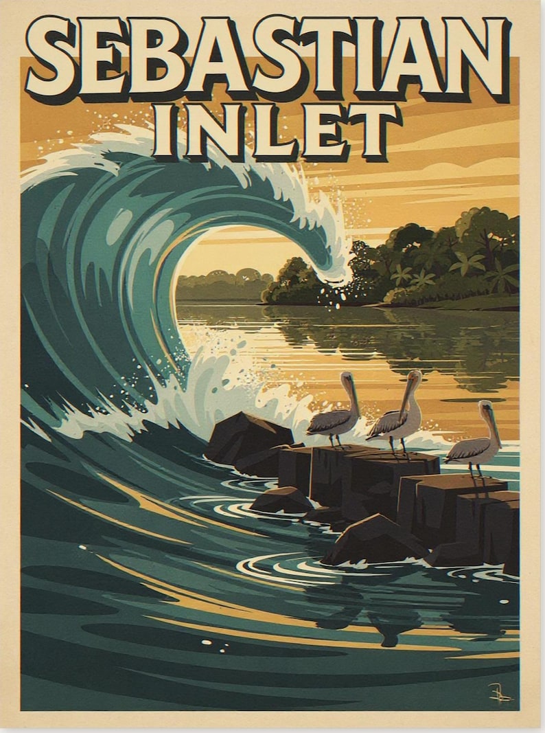 Sebastian Inlet Surf Poster