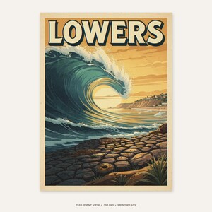 Lowers Surf Poster - full unframed print view, 300 DPI print-ready quality