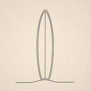 Boho Longboard in Sand Line Art framed in a beach-style living room setting