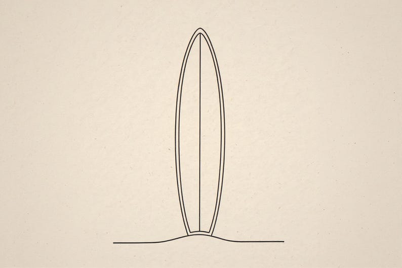 Boho Longboard in Sand Line Art framed in a beach-style living room setting