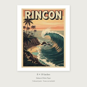 Rincon Surf unframed 8 by 10 inch print on enhanced matte paper, shown with its white paper border.