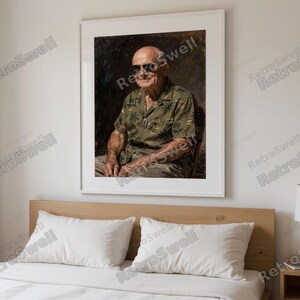 Eisenhower Surf Art Print framed in a modern bedroom setting