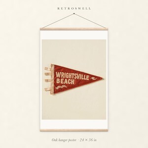 Wrightsville Beach Surf Pennant Art Print, Framed or Unframed Coastal Poster image 5