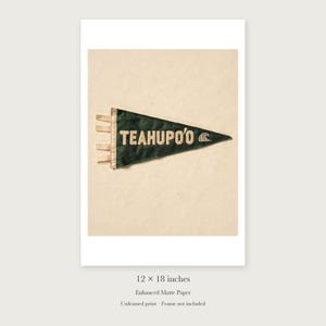 Teahupo'o Surf Pennant unframed 12 by 18 inch print on enhanced matte paper, shown with its white paper border.