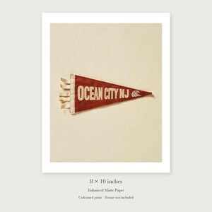 Ocean City, New Jersey Surf Pennant unframed 8 by 10 inch print on enhanced matte paper, shown with its white paper border.