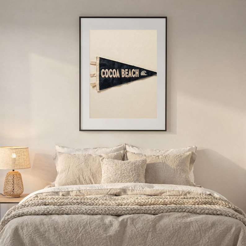 Cocoa Beach, Florida Surf Pennant Print | Vintage Felt Pennant Art | Beach House Decor | Retro Surf Wall Art | Printable Digital Download image 6
