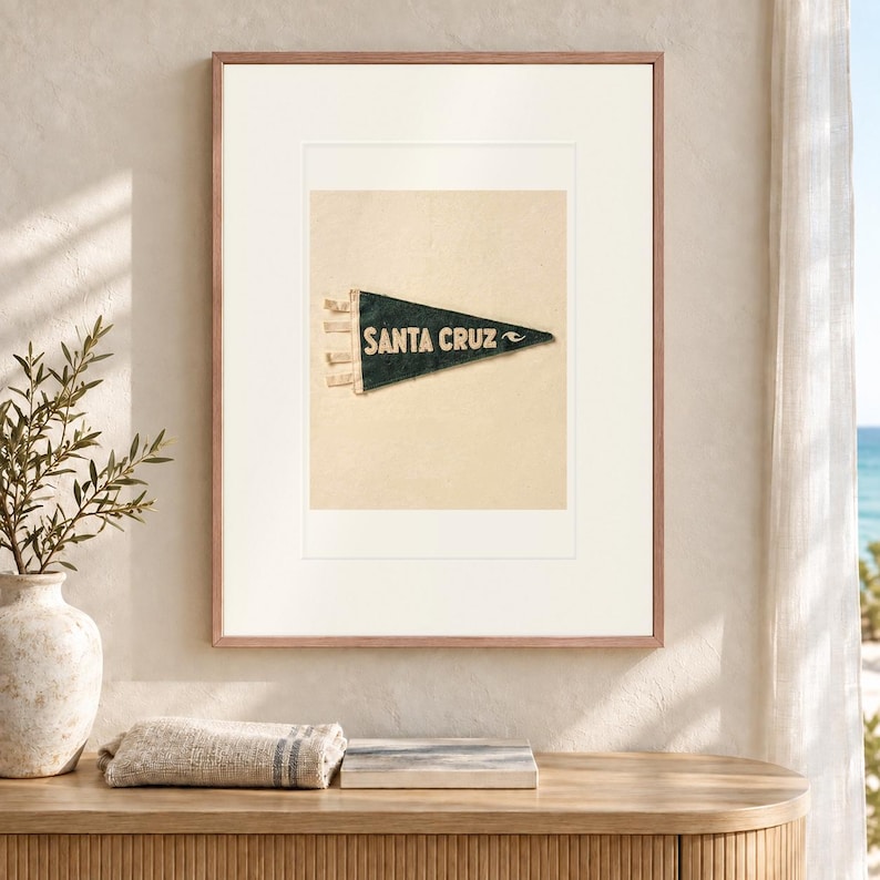 Santa Cruz, California Surf Pennant Print