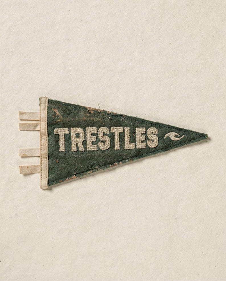 Trestles, San Clemente, California Surf Pennant Print | Vintage Felt Pennant Art | Beach House Decor | Retro Surf Wall Art | Printable Digit image 2