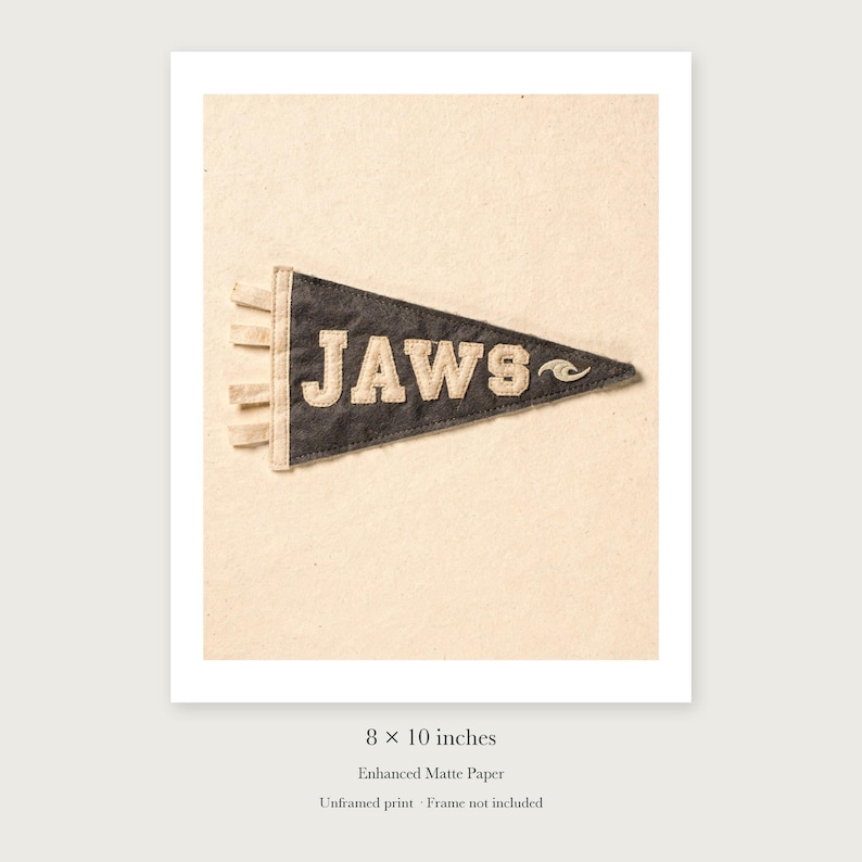 Jaws, Pe'ahi Surf Pennant unframed 8 by 10 inch print on enhanced matte paper, shown with its white paper border.
