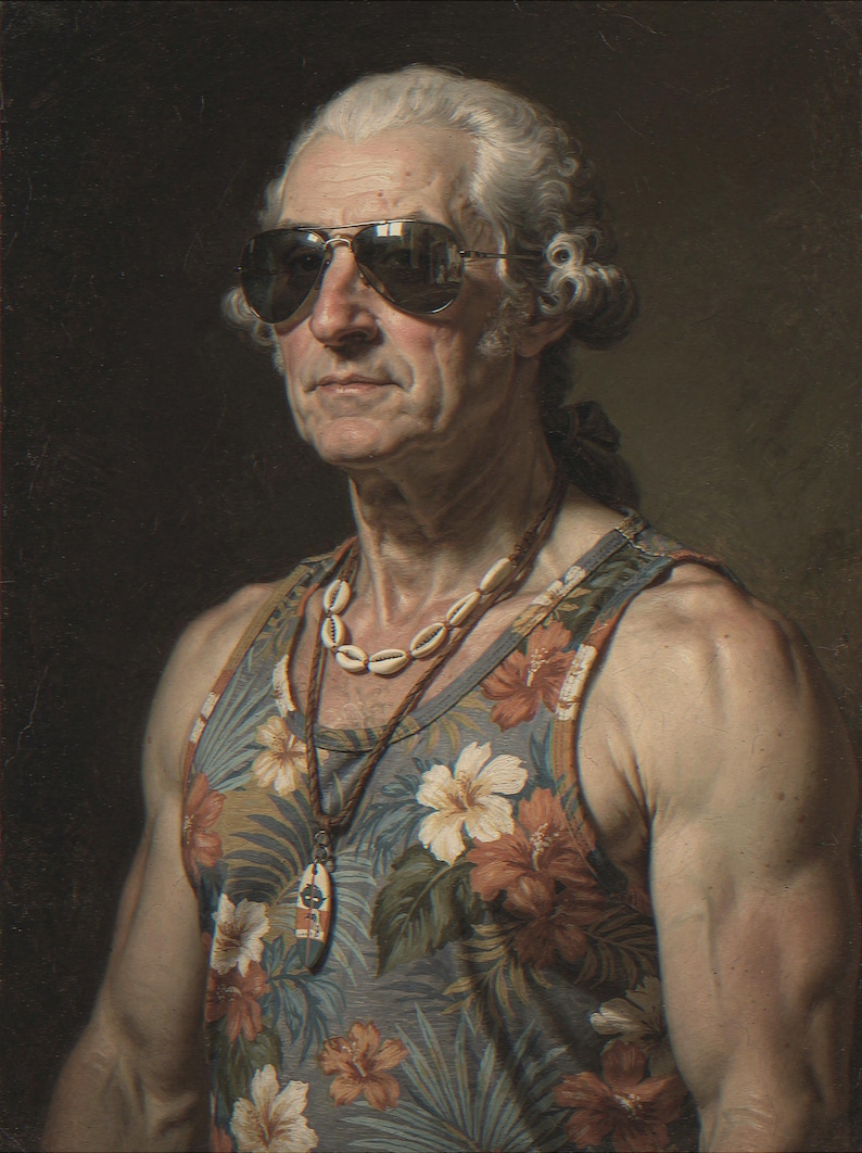 George Washington Surfing Print