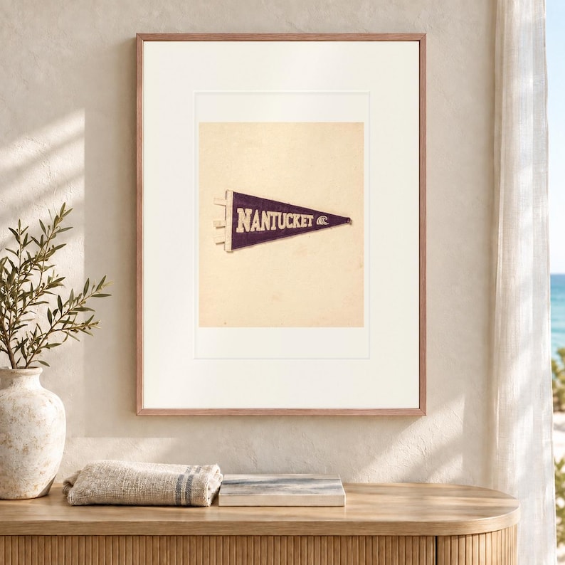 Kunstprint van een surfvlaggetje uit Nantucket, Massachusetts, ingelijst of oningelijst, kustposter. afbeelding 12