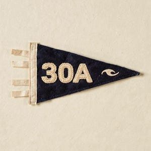 Scenic Highway 30A, Florida Surf Pennant Print | Vintage Felt Pennant Art | Beach House Decor | Retro Surf Wall Art | Printable Digital Down image 2