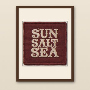 Sun Salt Sea Patch Print | Vintage Embroidered Patch Wall Art | Retro Surf Decor | Printable Beach House Art