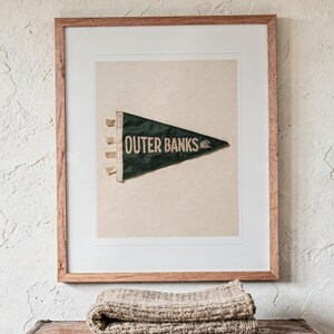 Outer Banks Surf Pennant Art Print, Framed or Unframed Coastal Poster image 13