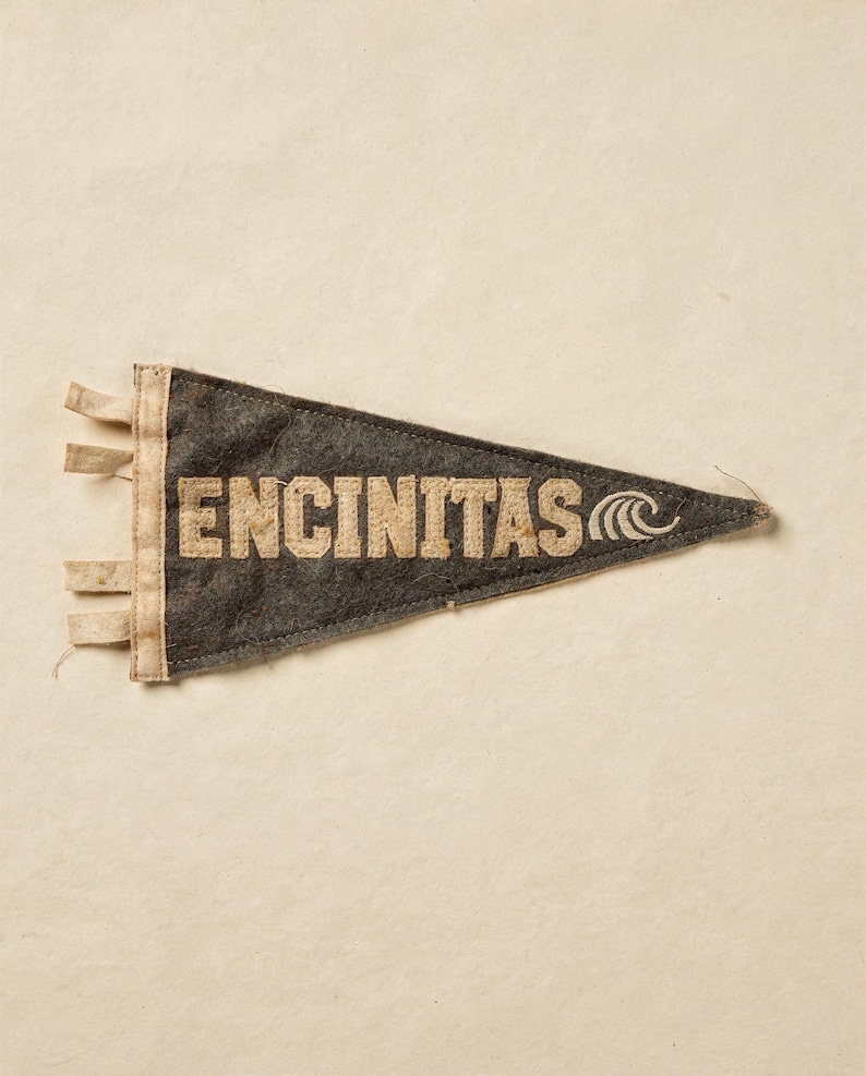 Encinitas, California Surf Pennant Art Print, Framed or Unframed Coastal Poster image 10