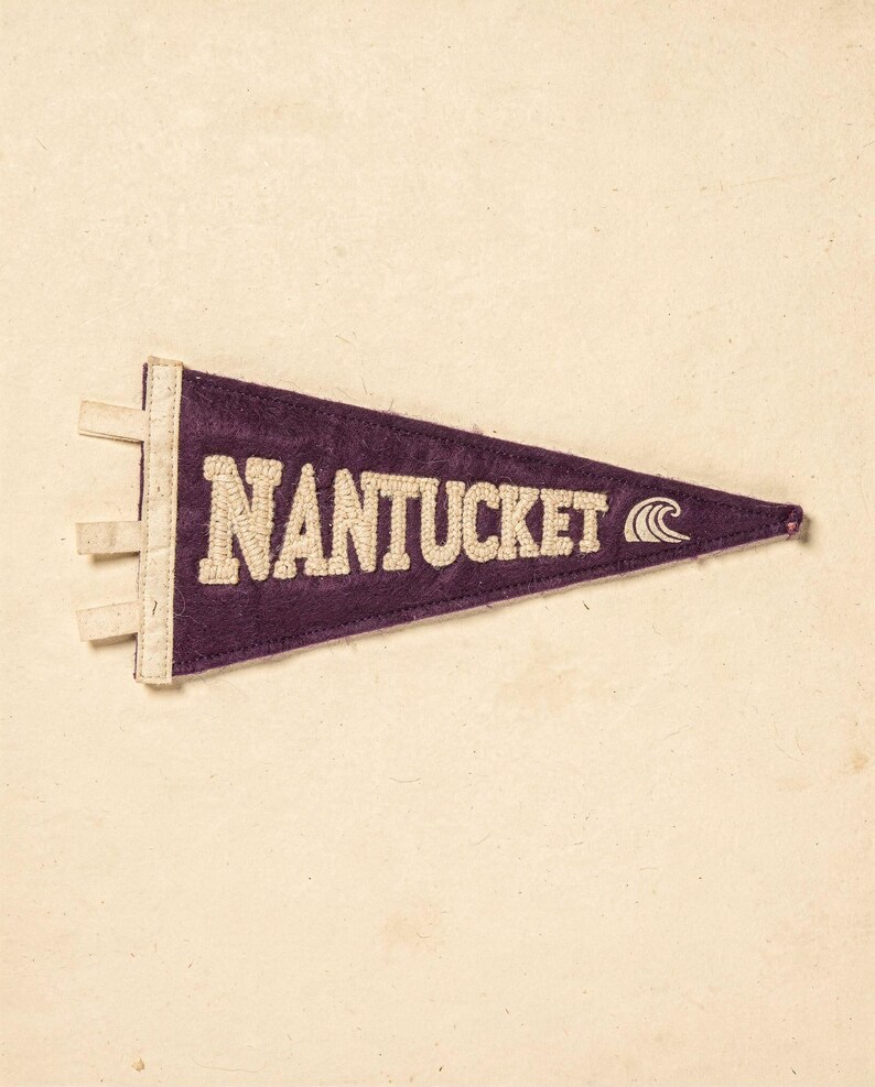Nantucket, Massachusetts Surf Pennant Print | Vintage Felt Pennant Art | Beach House Decor | Retro Surf Wall Art | Printable Digital Downloa image 2
