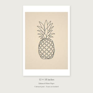 Pineapple Line unframed 12 by 18 inch print on enhanced matte paper, shown with its white paper border.